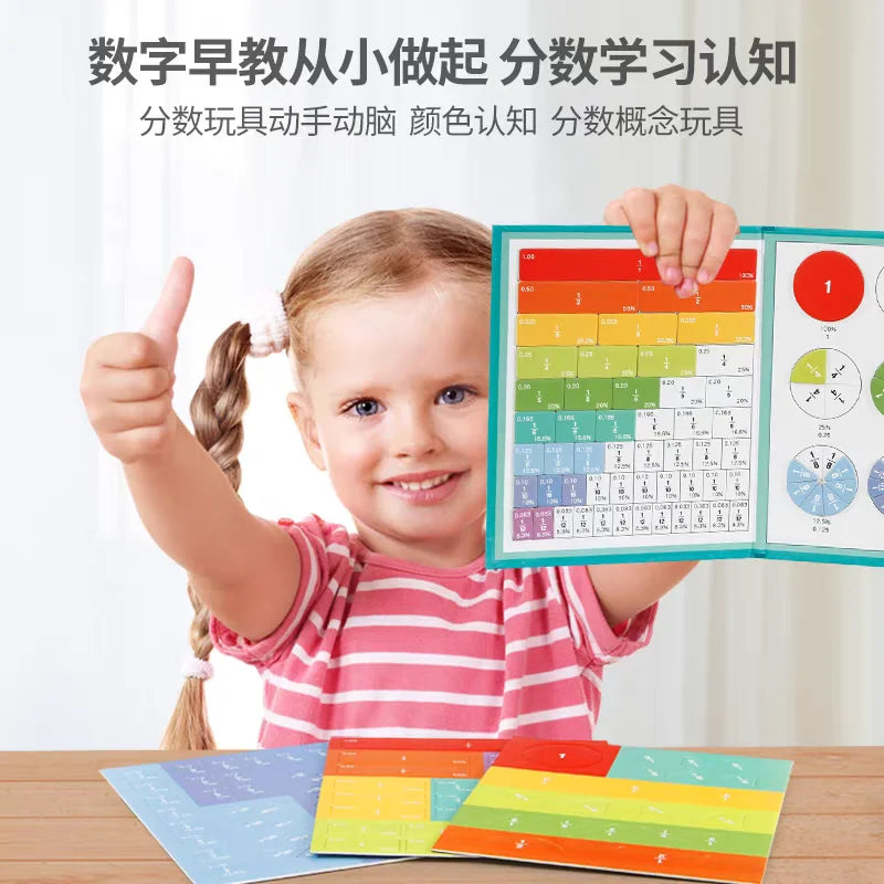 Rompecabezas Magnéticos de Fracciones para el Dominio de la Matemática, Aprendizaje Montessori con Divertidos Auxiliares de Enseñanza Aritmética, Material Educativo Cognitivo