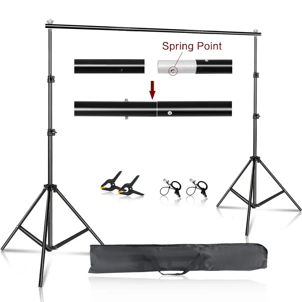 Kit de soporte para fondo fotográfico SH con sistema de soporte ajustable, fondos para estudio fotográfico, marco de pantalla verde Chromakey