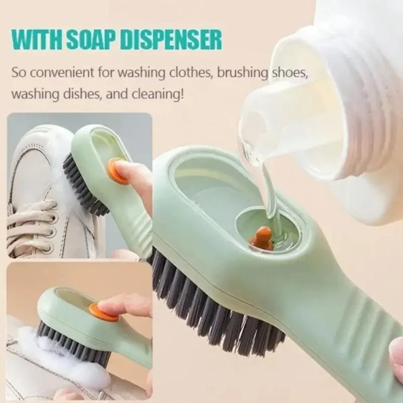 Cepillo de zapatos de descarga líquida automática, limpieza profunda multifunción, cerdas suaves para lavandería doméstica, cepillo de limpieza de cocina