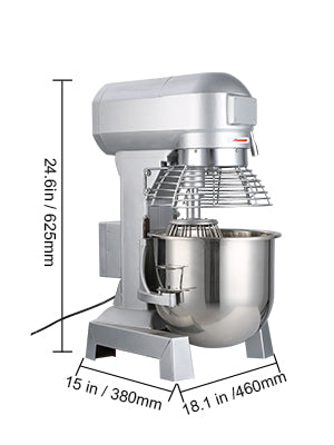 SucceBuy Mezclador de alimentos comercial 10Qt 450W 3 velocidades ajustables 110/178/390 RPM batidor batidor de acero inoxidable resistente Premium