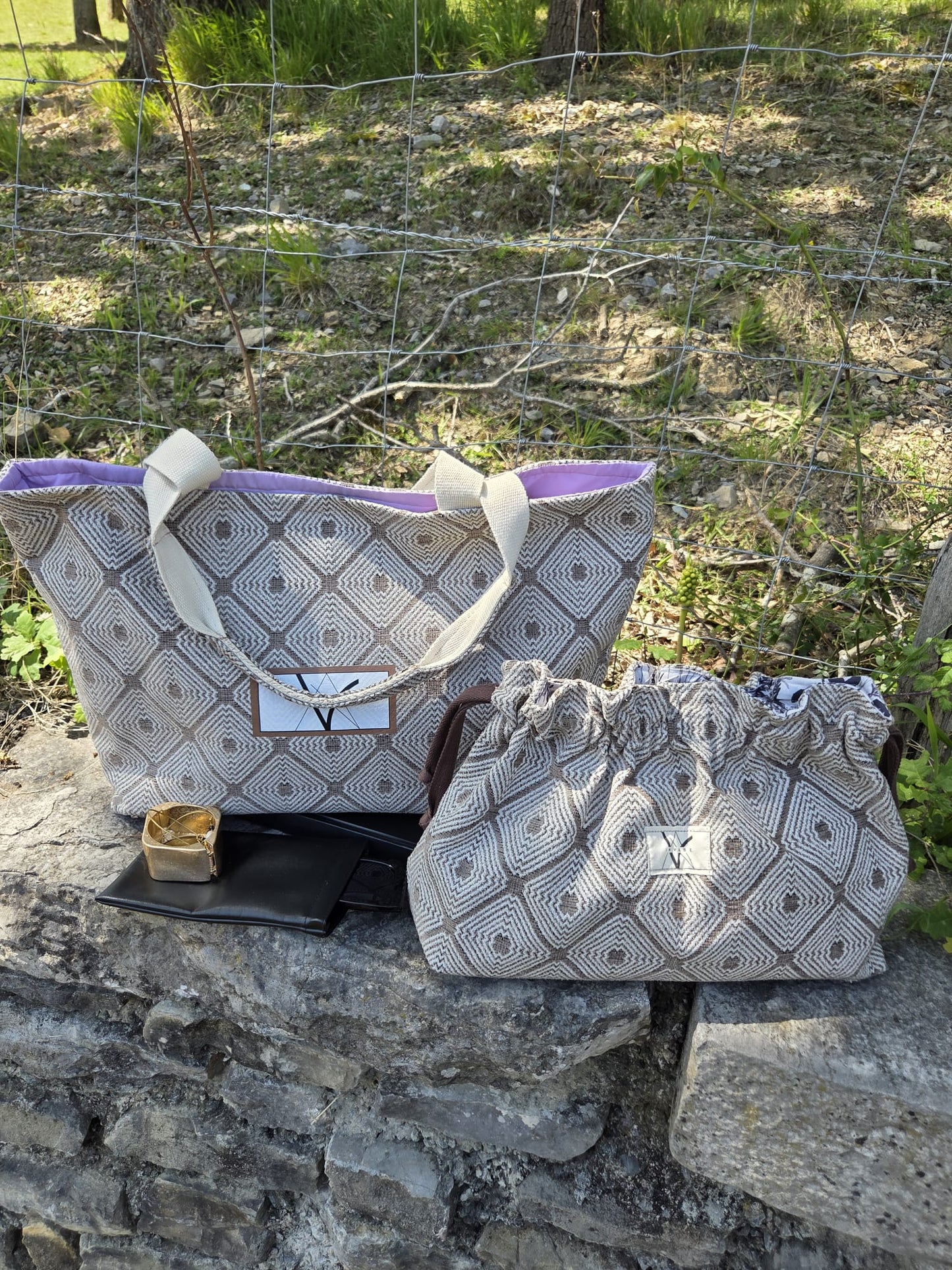 Bolsos Juego de 2 - Bolso de Hombro + Neceser a Juego